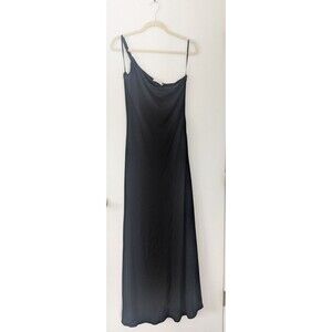 Calvin Klein Formal Dress Evening Black One Shoulder Spaghetti Strap Gown 8 Long